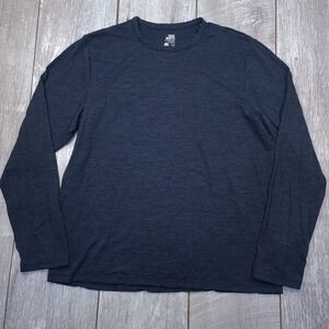 True North Long Sleeve T-Shirt Mens L Navy Blue 100% Merino Wool Base Layer